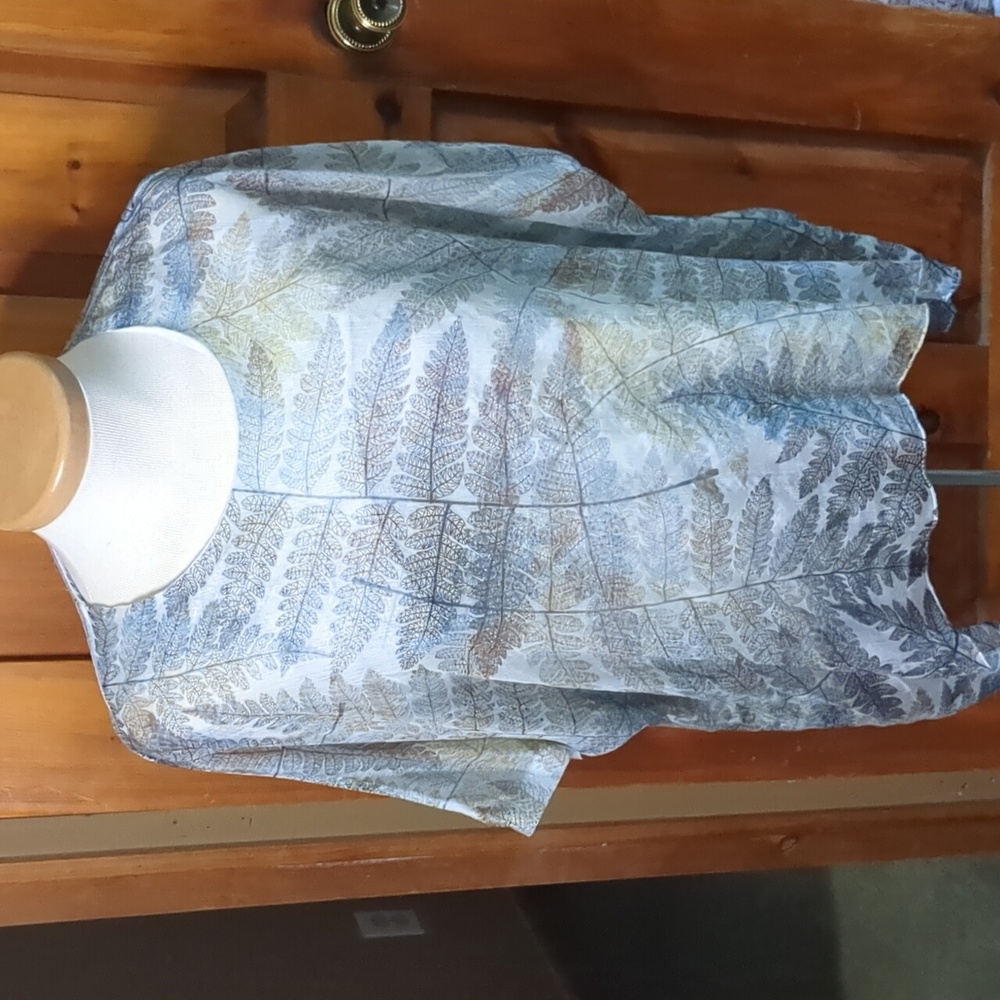 VARIATIONS* layered chiffon built in tank w/ sequin trim asymmetrical hem top